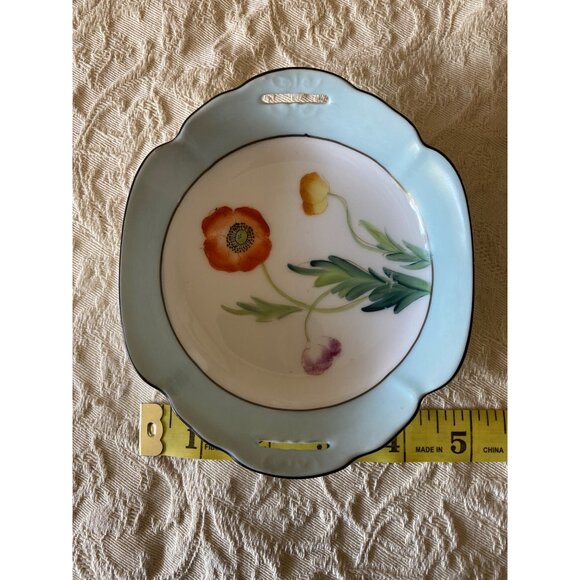 Vintage Hand-Painted Floral Porcelain Dish With Handles By Heinrich & Co Bavaria - Picture 10 of 10